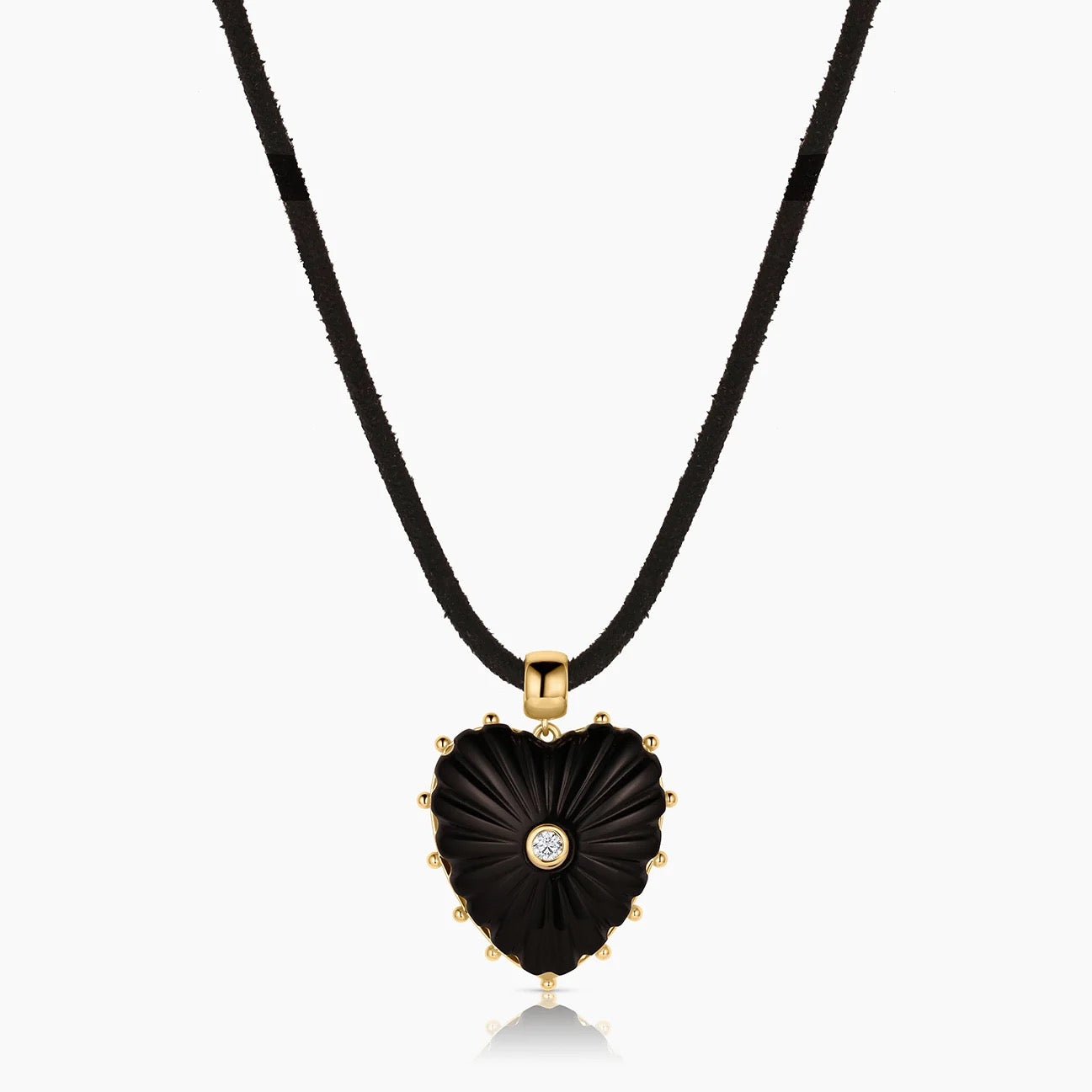 THATCH Malene Onyx Heart Bail Necklace