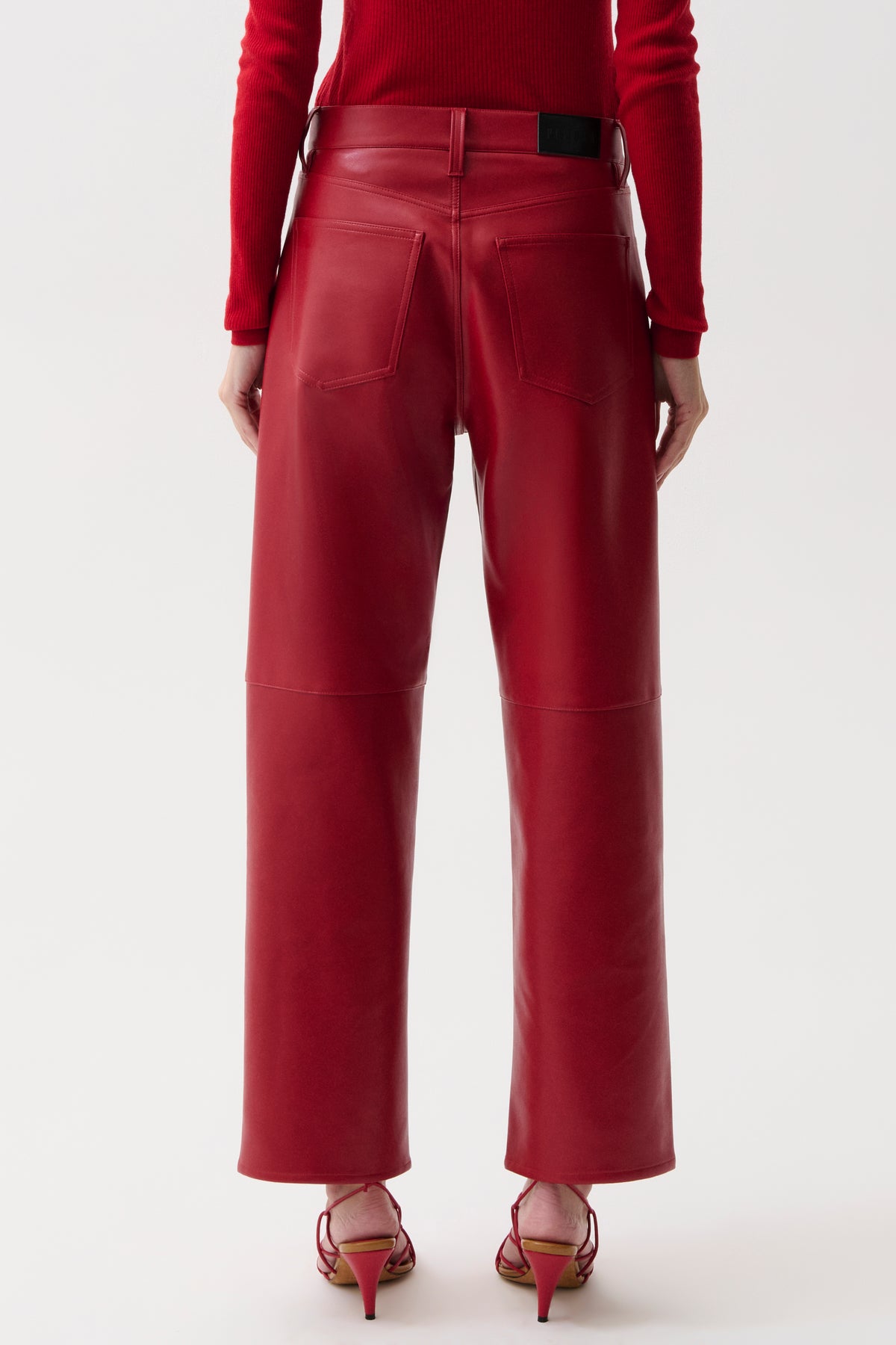 JETT ALT LEATHER HIGH RISE BOWED STRAIGHT