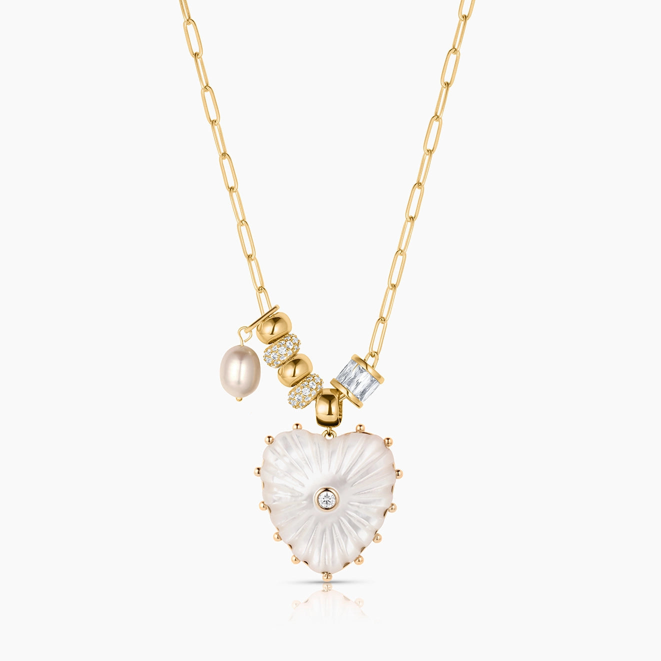 THATCH Soiree Mother of Pearl Heart Necklace