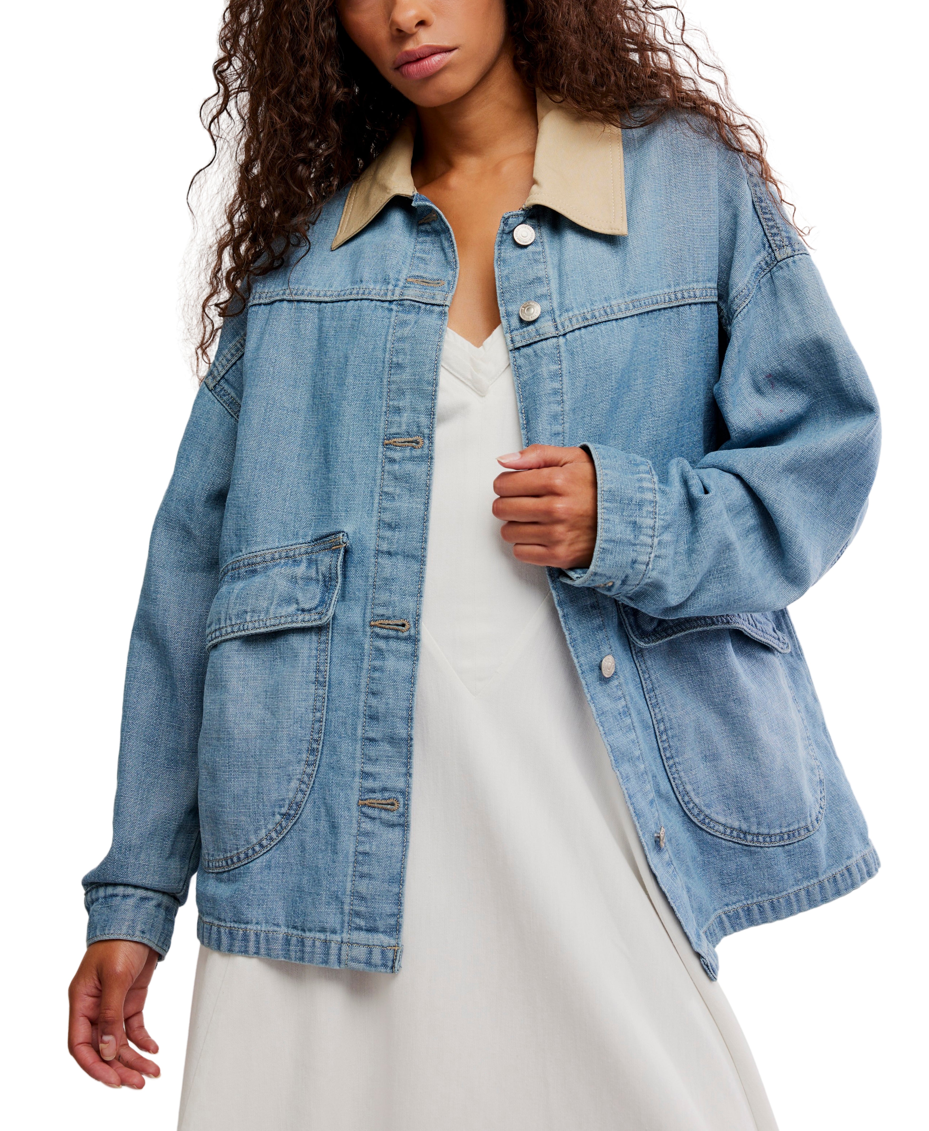Free People Lemon Denim Jacket