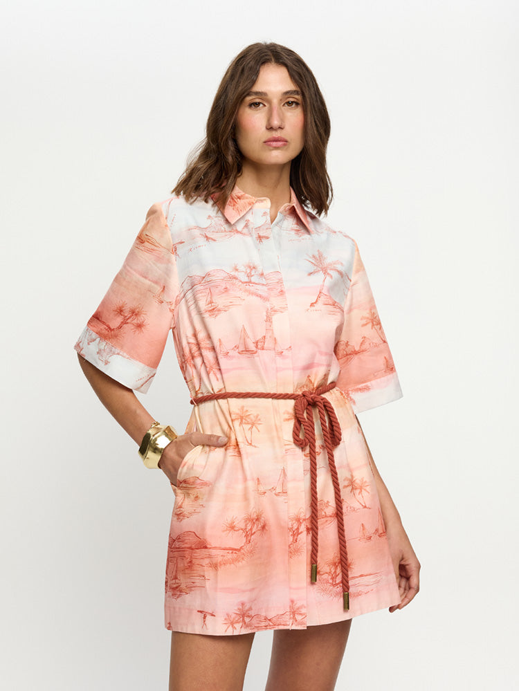 Sunset Shirt Mini Dress