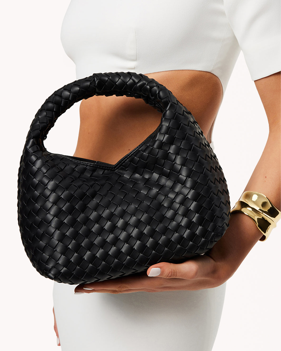 SOLENE WOVEN HANDLE BAG