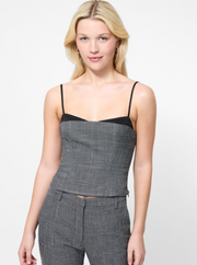 French Connection Owen Plaid Suiting Corset Top
