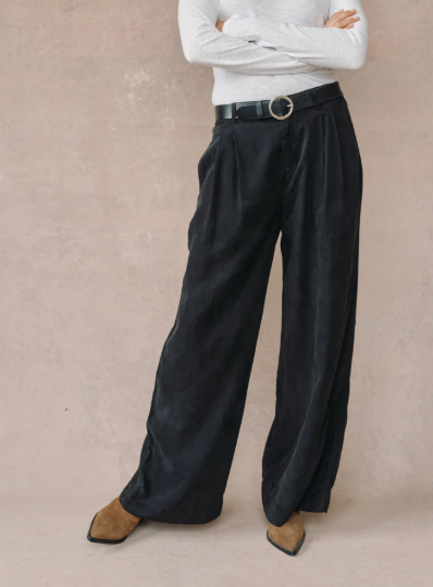 Bella Dahl Double Pleated Wide Leg High Waist Pant