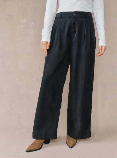 Bella Dahl Double Pleated Wide Leg High Waist Pant