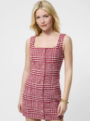 French Connection Square Neck Button Front Mini Dress