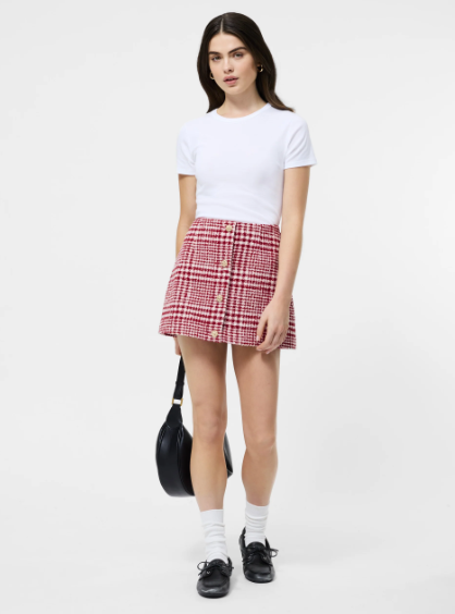 French Connection Brushed Houndstooth Mini Skirt
