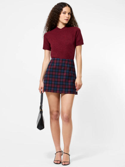 French Connection Melba Plaid Suiting Mini Skirt