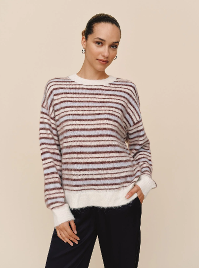 Bella Dahl Striped Crew Neck Sweater