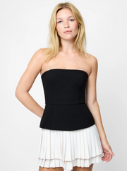 French Connection Azra Strapless Pleat Mini Dress