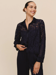 Bella Dahl Lace Contrast Button Down