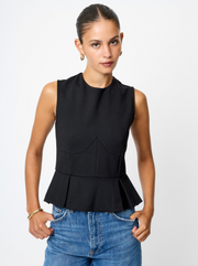 French Connection Cleo Ponte Peplum Top