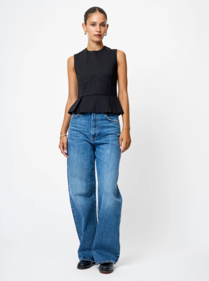 French Connection Cleo Ponte Peplum Top