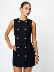 French Connection Structured Tweed Mini Dress