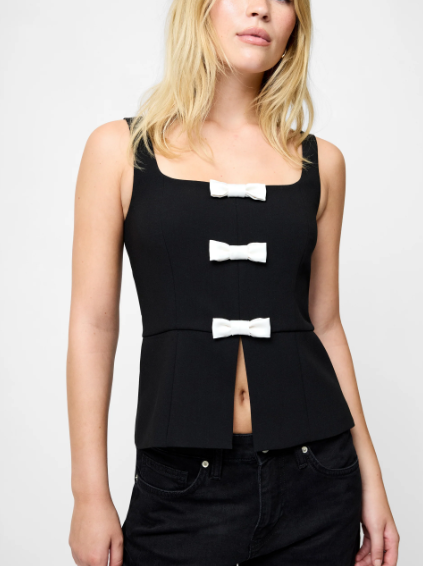 French Connection Azra Peplum Bow Top