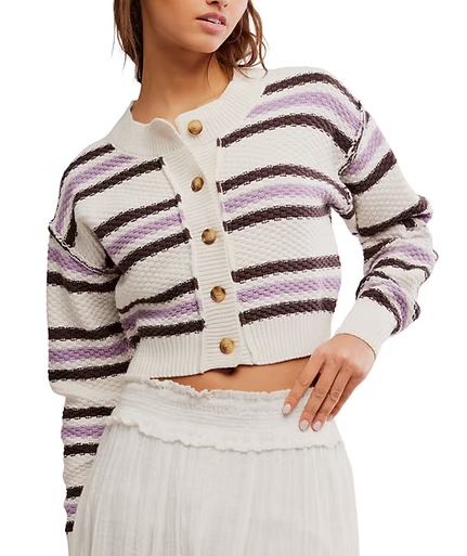 Free People Lila Stripe Cardi