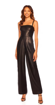 Susana Monaco Faux Leather Tank Jumpsuit