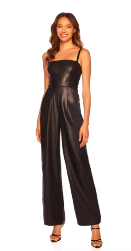 Susana Monaco Faux Leather Tank Jumpsuit