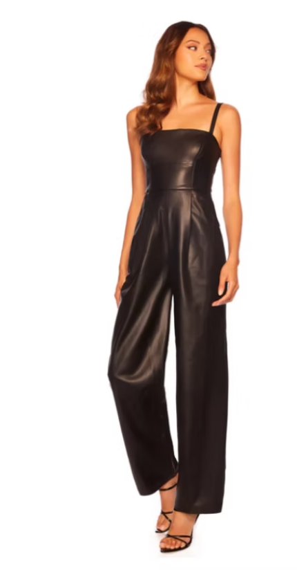 Susana Monaco Faux Leather Tank Jumpsuit