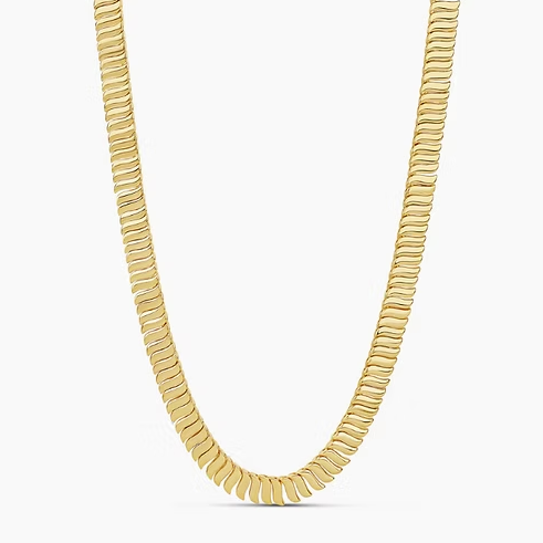 JTG Golden Wave Tennis Necklace