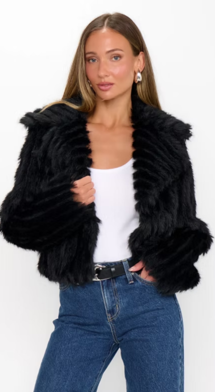 Show Me Your Mumu Salt Lake City Cropped Faux Fur Jacket