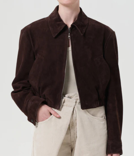 AGOLDE Nahla Cropped Suede Jacket