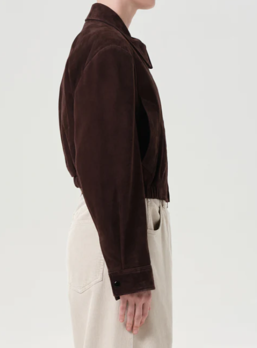 AGOLDE Nahla Cropped Suede Jacket