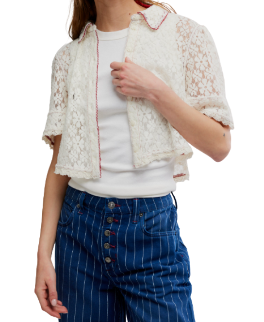 Free People Mannie Lace Buttondown