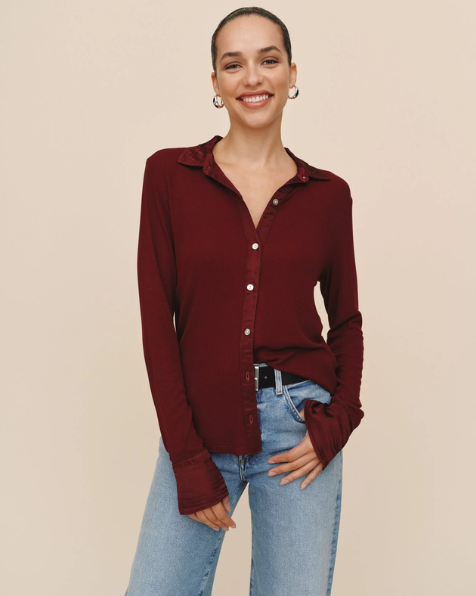 Bella Dahl Mixed Button Down Top