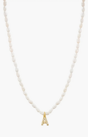 St. Moran Fresh Water Pearl Nina Initial Necklace