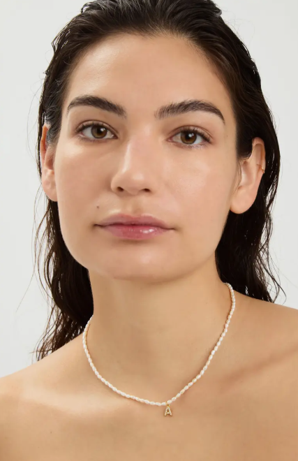 St. Moran Fresh Water Pearl Nina Initial Necklace