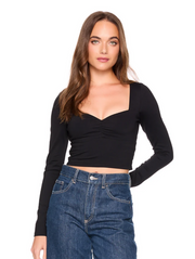 Susana Monaco Sweetheart Long Sleeve Top