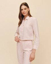 Bella Dahl Long Sleeve Cropped Shirt With Trim