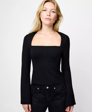 French Connection Cleo Ponte Longsleeve Fitted Top