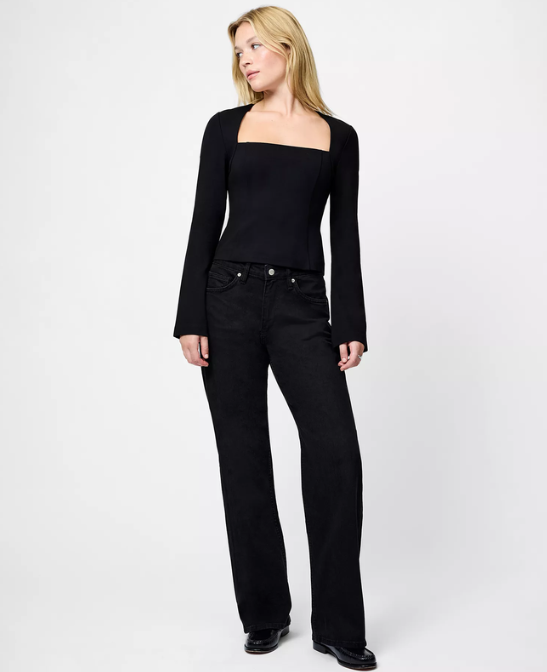French Connection Cleo Ponte Longsleeve Fitted Top