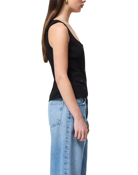 French Connection Azra Twill Two Pocket Seam Top