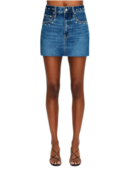 Pistola Skye High Rise Denim Mini Skirt