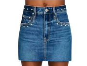 Pistola Skye High Rise Denim Mini Skirt