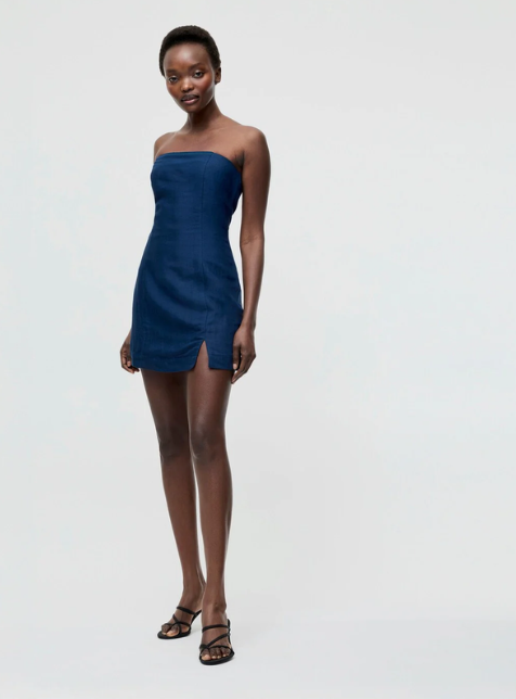 French Connection Birdie Linen Strapless Mini Dress