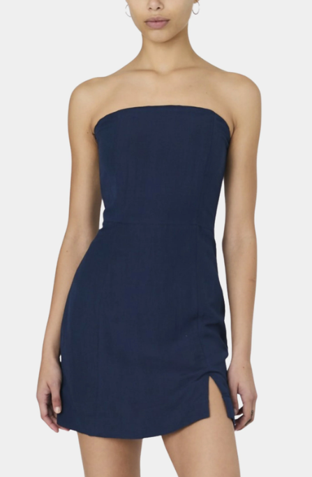 French Connection Birdie Linen Strapless Mini Dress