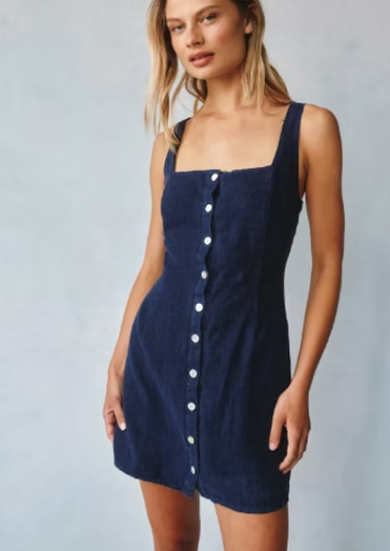 Bella Dahl Square Neck Button Front Mini Dress