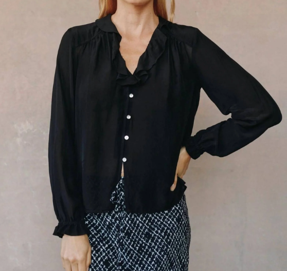 Bella Dahl Raglan Ruffle Blouse