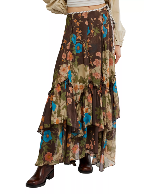 Free People Palermo Villa Chiffon Maxi Skirt