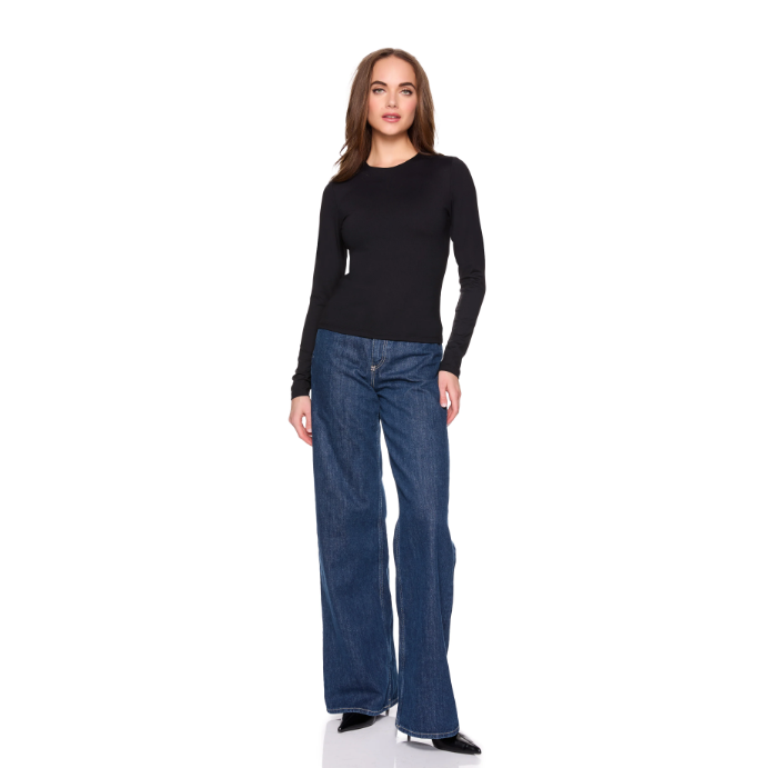 Susana Monaco Essential Crew Long Sleeve Top