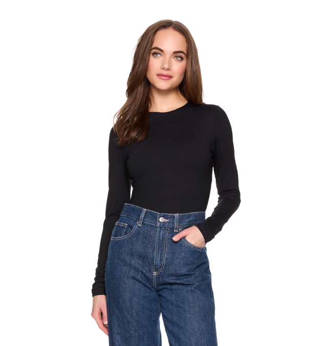Susana Monaco Essential Crew Long Sleeve Top