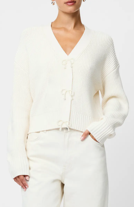 French Connection Babysoft Knit Embellished Bow Sweater