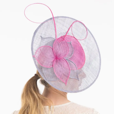Two Tone Medium Sinamay Saucer Fascinator
