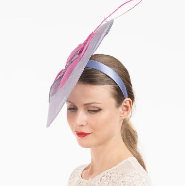 Two Tone Medium Sinamay Saucer Fascinator
