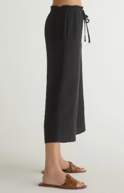 Bella Dahl Ruffle Waist Wide Leg Crop Pant