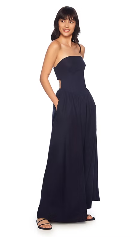 Susana Monaco Poplin Drop Waist Tube Dress 42"